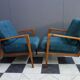 Fauteuil Knoll Antimot bleues années 1960
