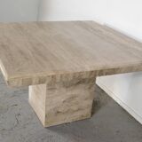 Table géométrique minimaliste en marbre italien du milieu du siècle des années 1970