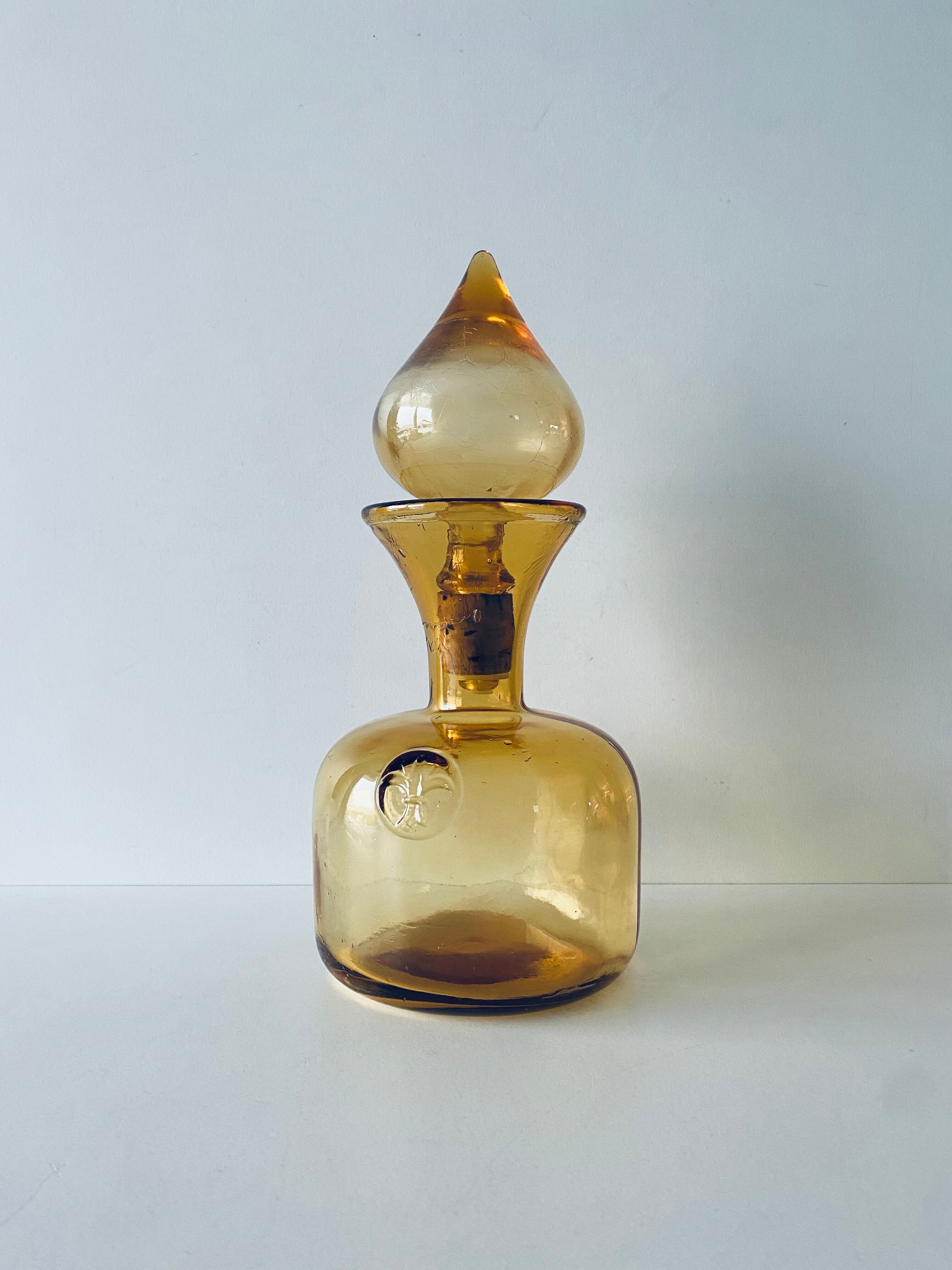 Vintage amber glass decanter