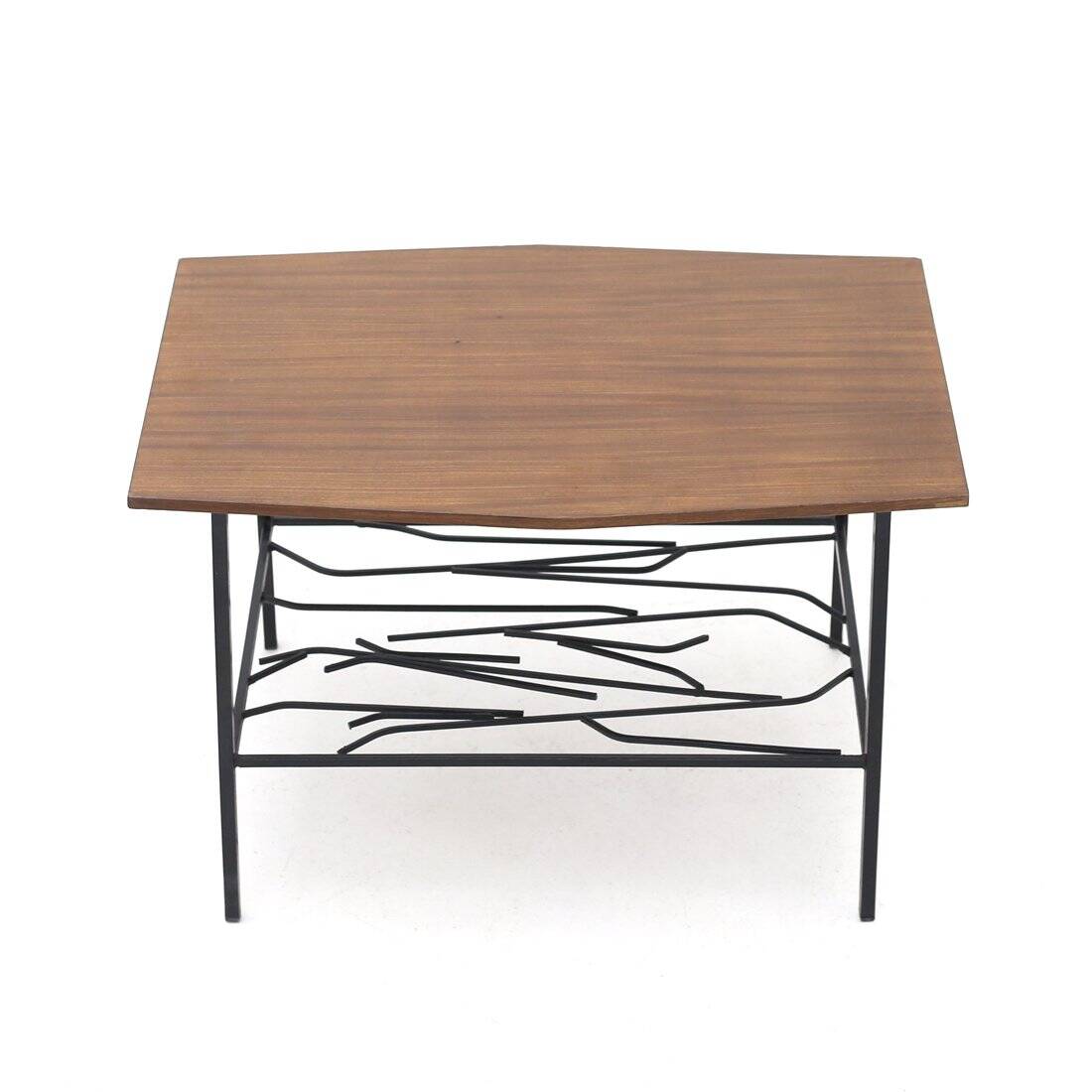 Coffee table with a wooden top, 1950s.