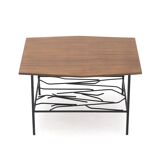 Coffee table with a wooden top, 1950s.