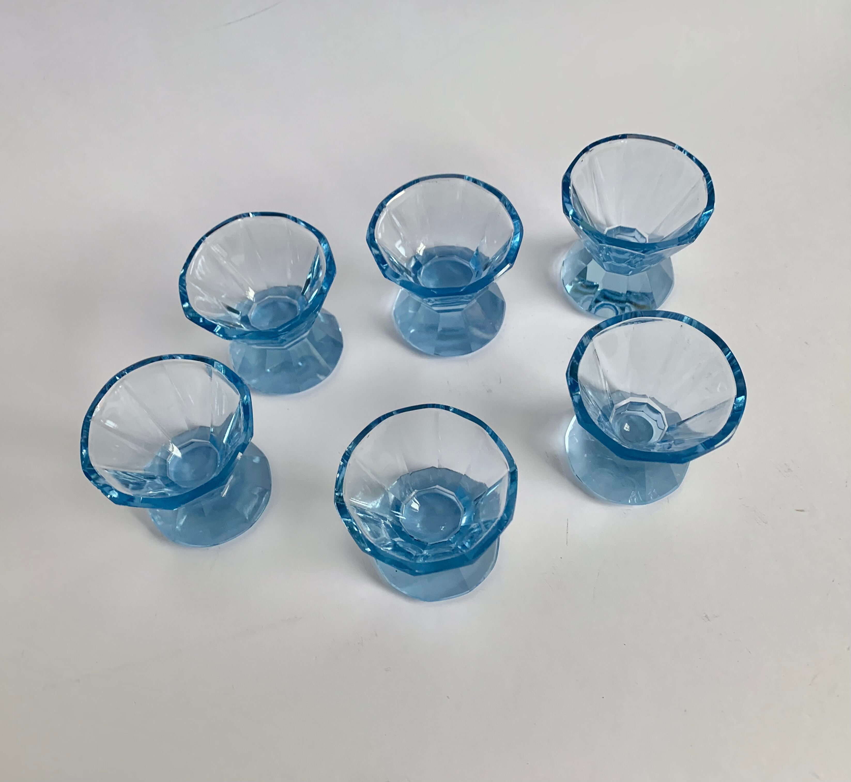Art deco glasses, set of 6, 1940s