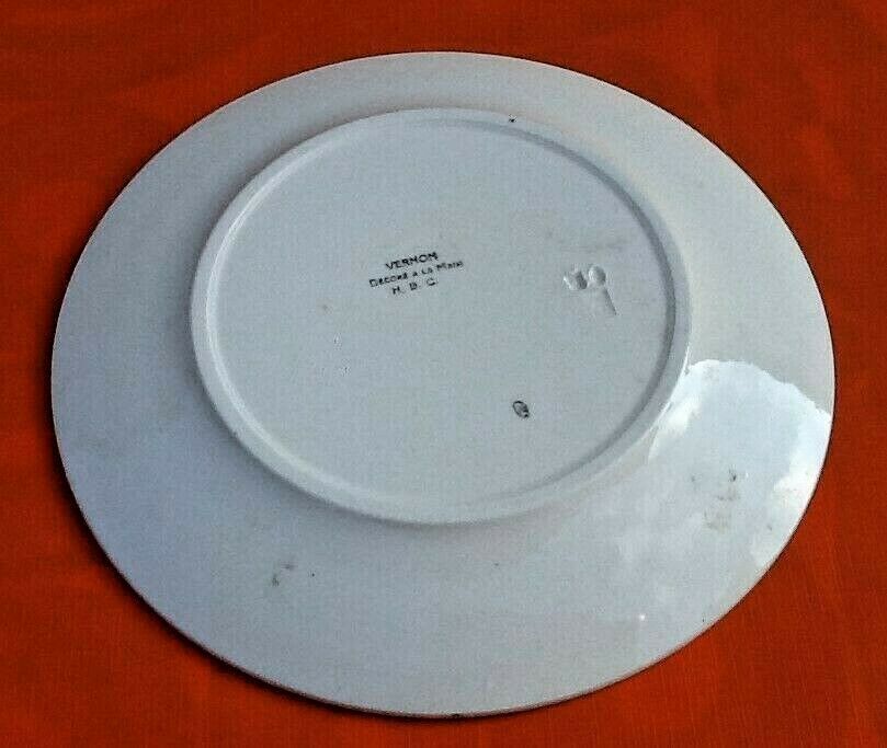 Suite of 6 plates 40s and 50s Faïence H.B.C (Hyppolite, Boulenger, Creil)