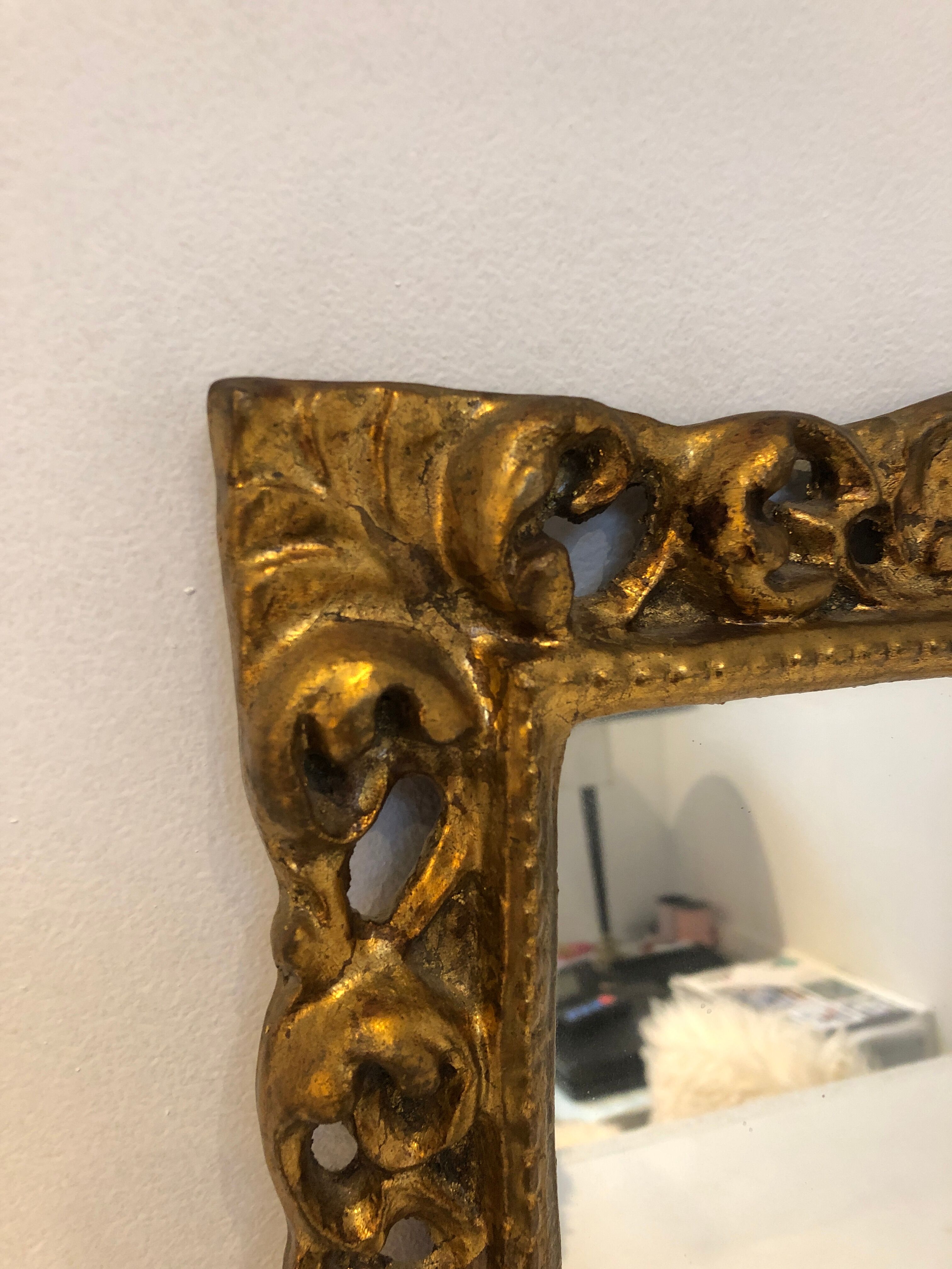 Golden rockery mirror, 1970 - 33x28cm