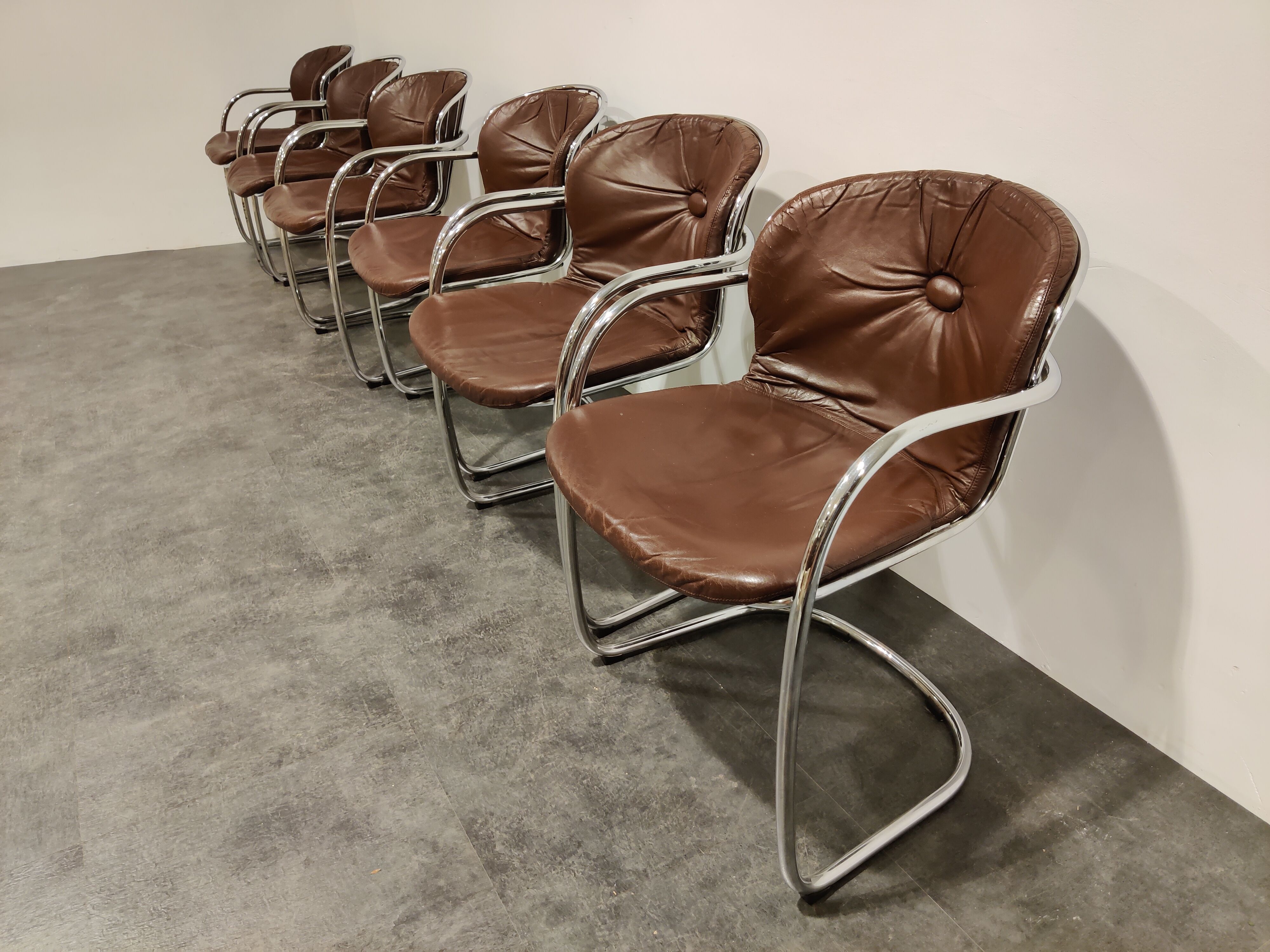 Gastone Rinaldi Dining chairs, 1970s