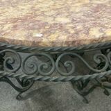 wrought iron and marble coffee table