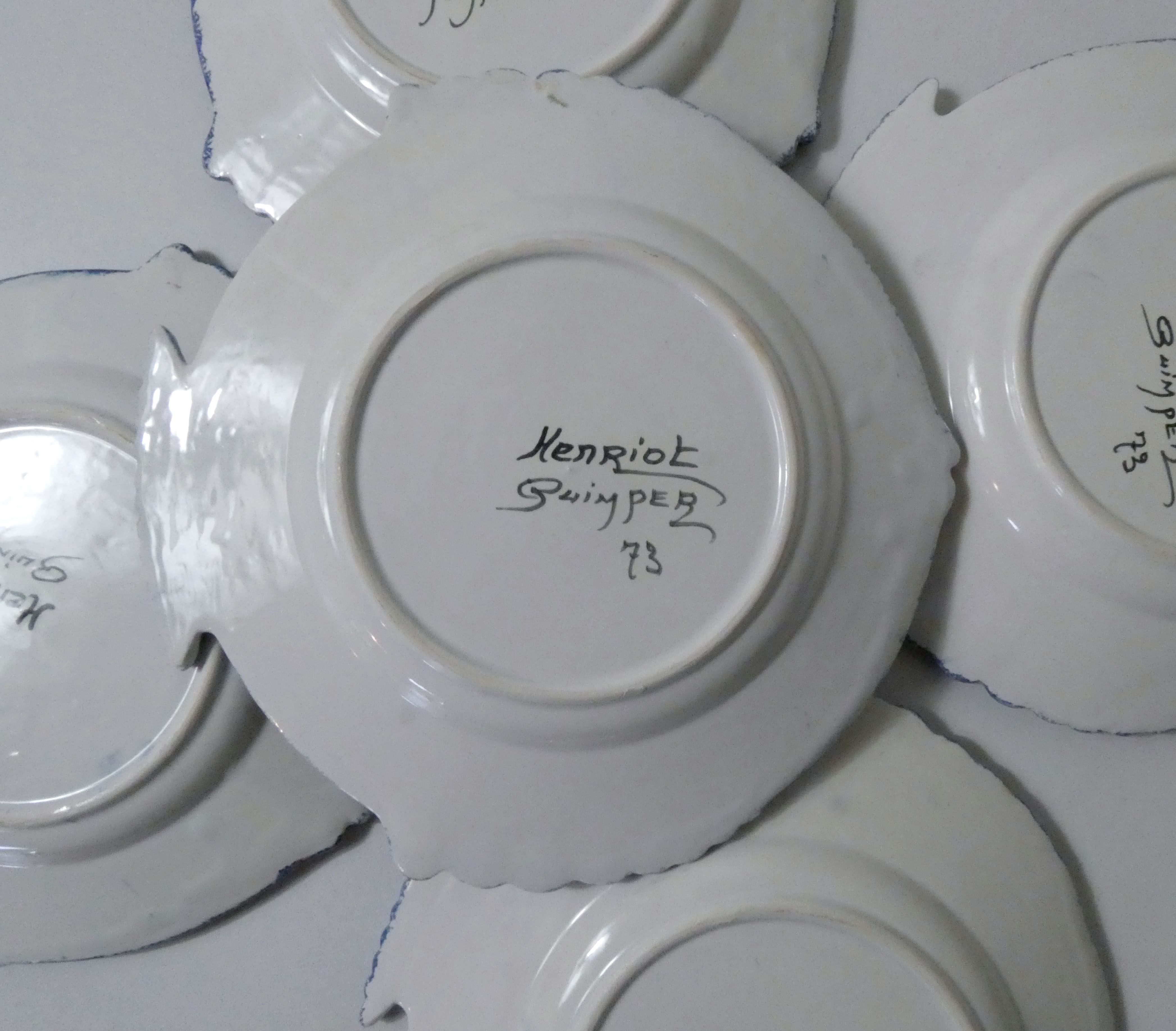 Henriot Quimper 6 fish plates (lot n°2)
