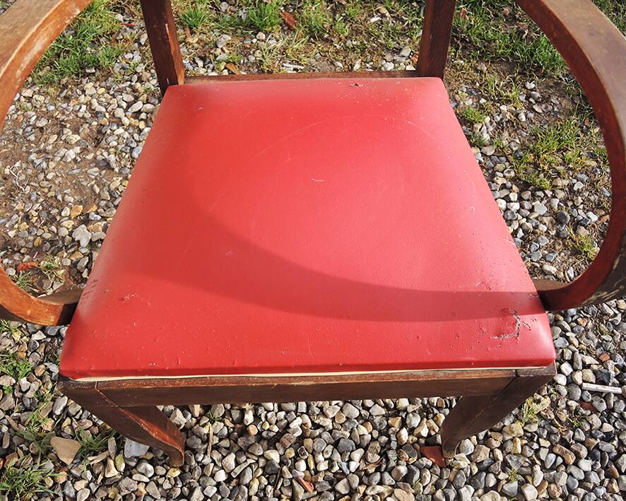 Old Bridge Armchair in Red Skai