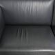 Timeless 3-seater Art Deco design sofa  upholstered in black cowhide leather