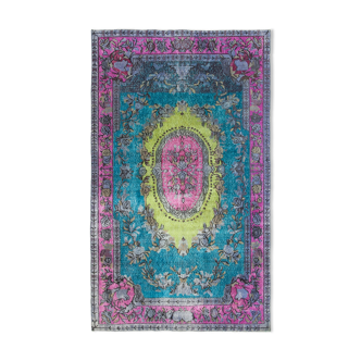 Tapis oriental contemporain des années 1970 noué à la main 174 cm x 298 cm tapis multicolore