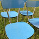 Formica blue set of 4 chairs +1 stool
