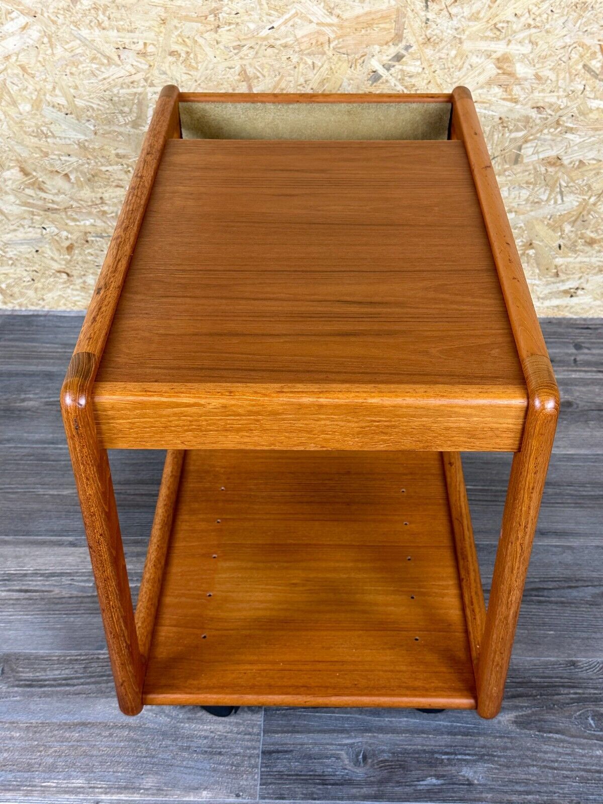 60s 70s teak table side table newspaper stand Danish Design Denmark