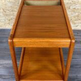 60s 70s teak table side table newspaper stand Danish Design Denmark