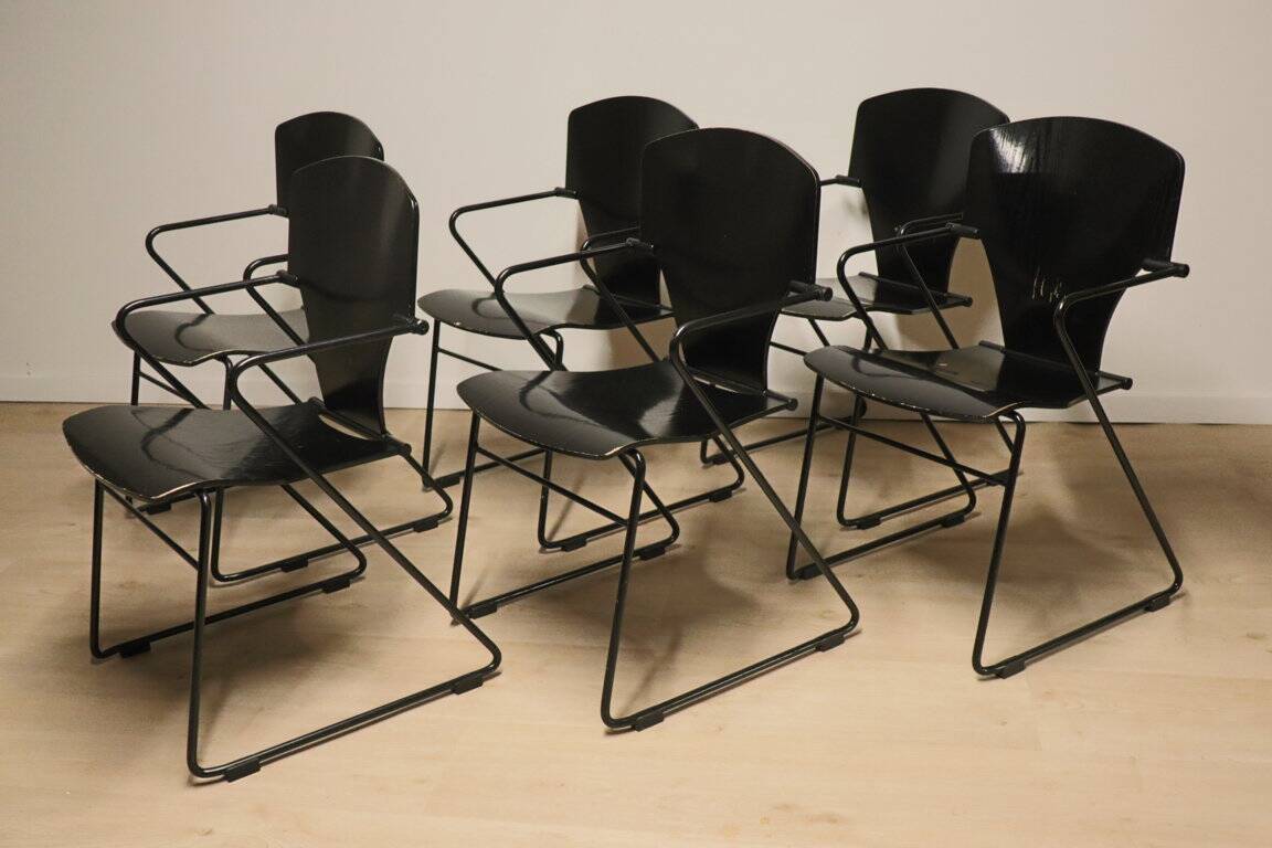 Série de 6 chaises EGOA 300 par Josep Mora - 1980