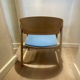 Muuto armchair in oak and blue fabric
