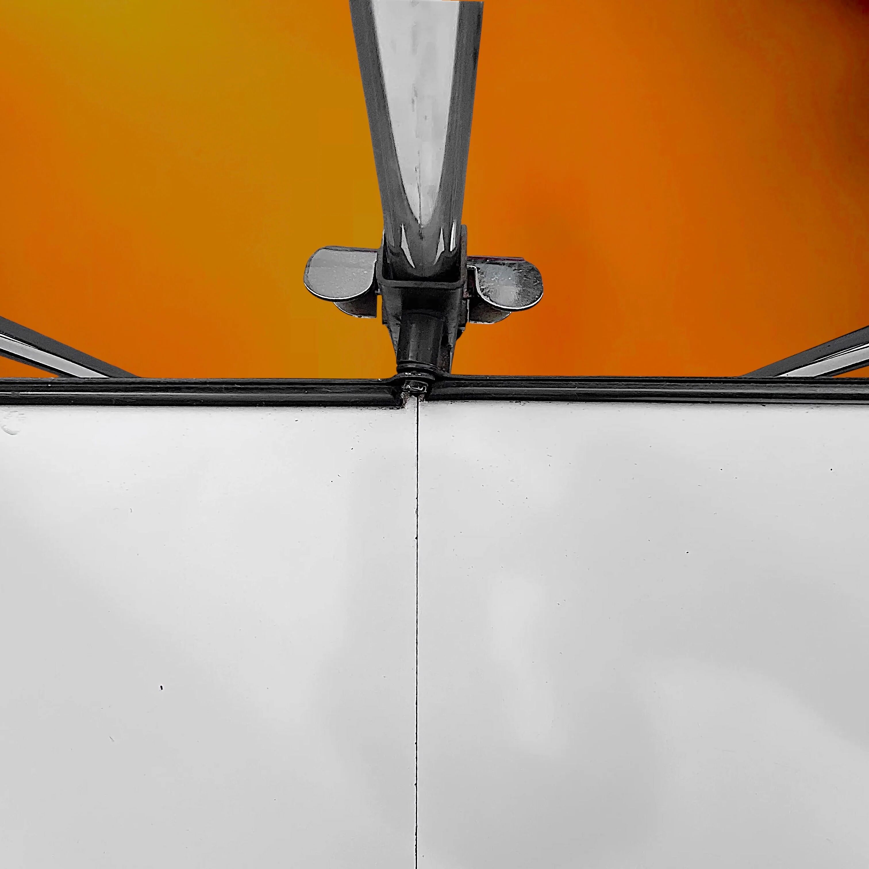 Folding rolling dessert trolley in white formica and chrome metal – 1950s-60s