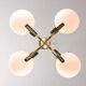 Mid-Century Modern Italian Brass and Opaline Chandelier