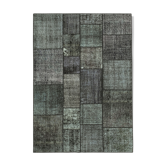 Tapis oriental vintage noué à la main 172 cm x 240 cm tapis patchwork noir
