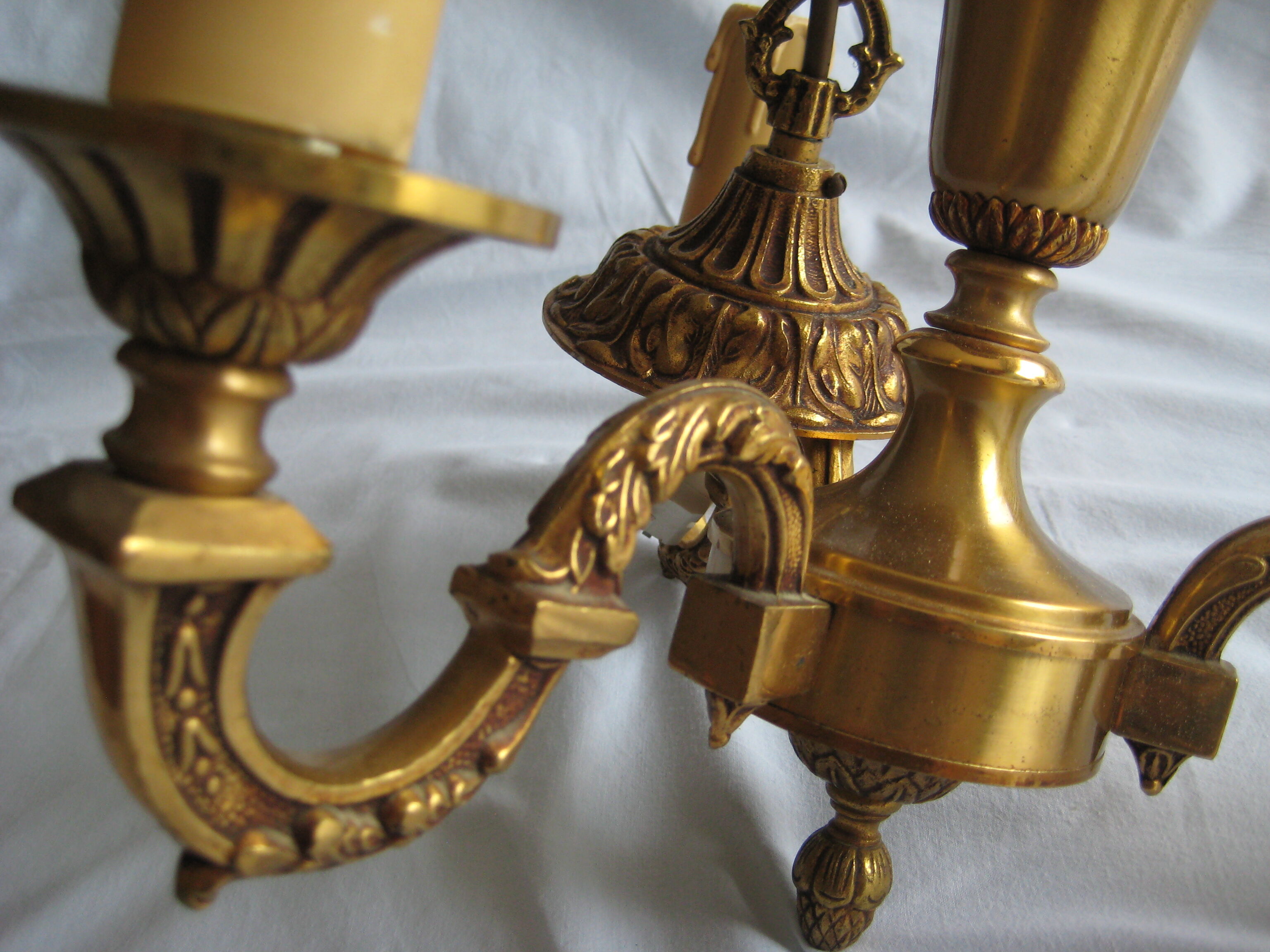 Massive brass chandelier