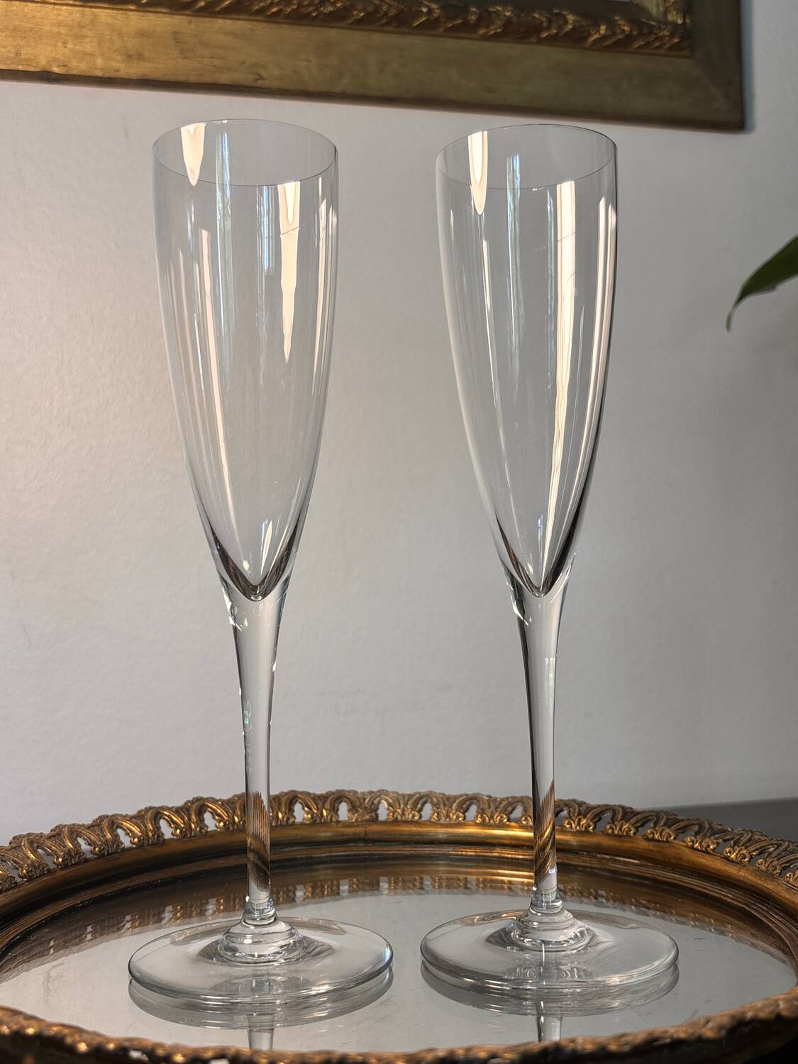 2 Baccarat champagne flutes