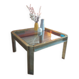 Table basse laiton et verre - Peter Ghyczy