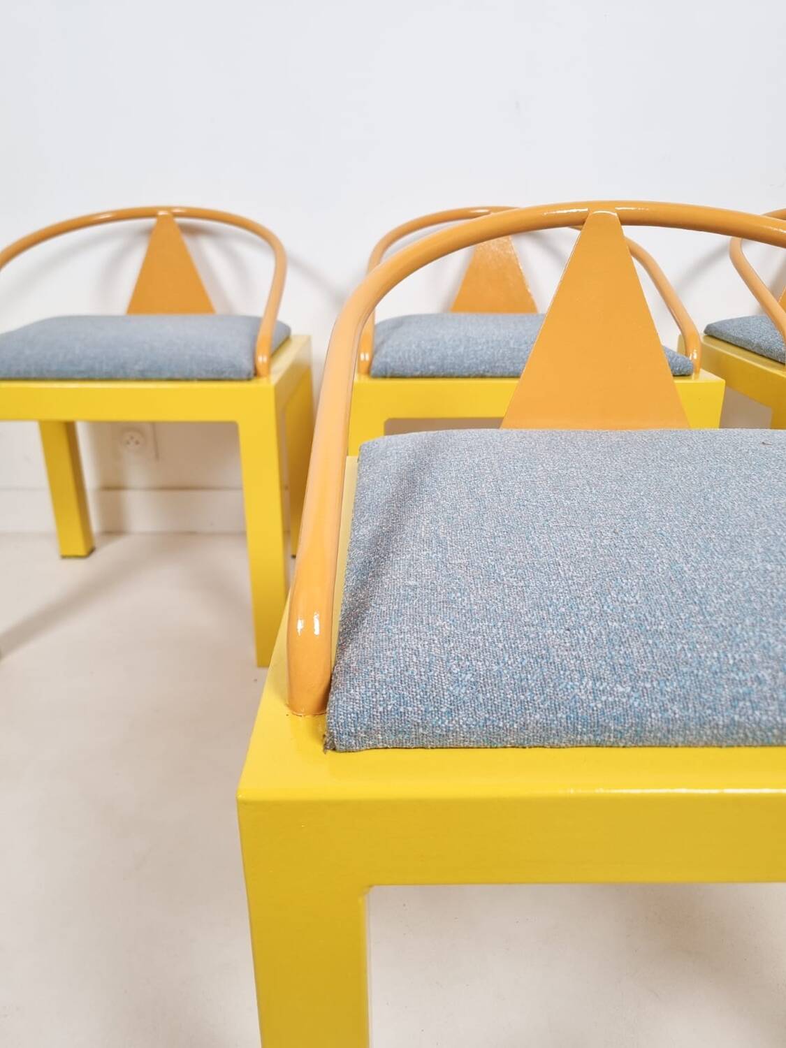 Memphis style chair in the style of Michele De Luchini