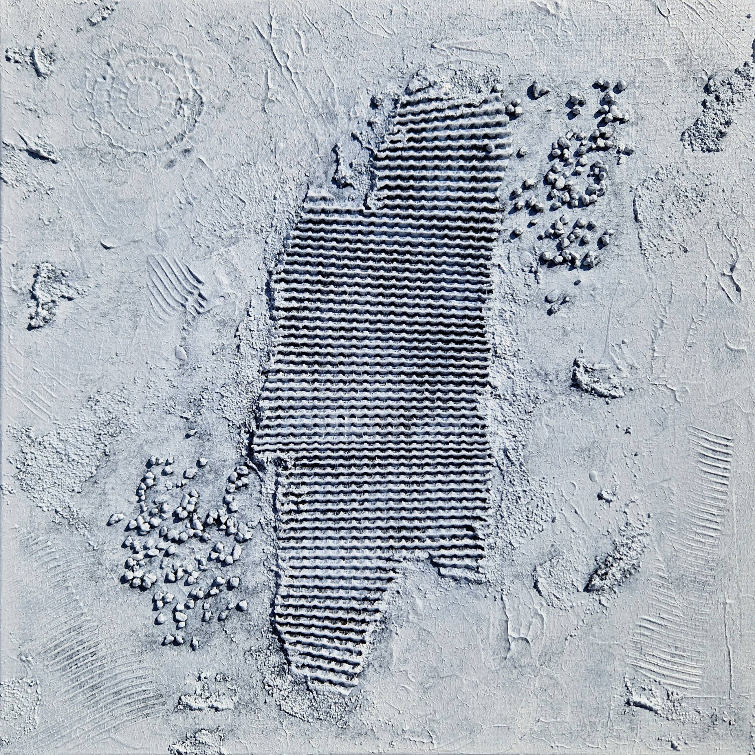 Minimalist monochrome abstract painting white