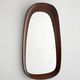 Scandinavian vintage mirror with curved mahogany frame
