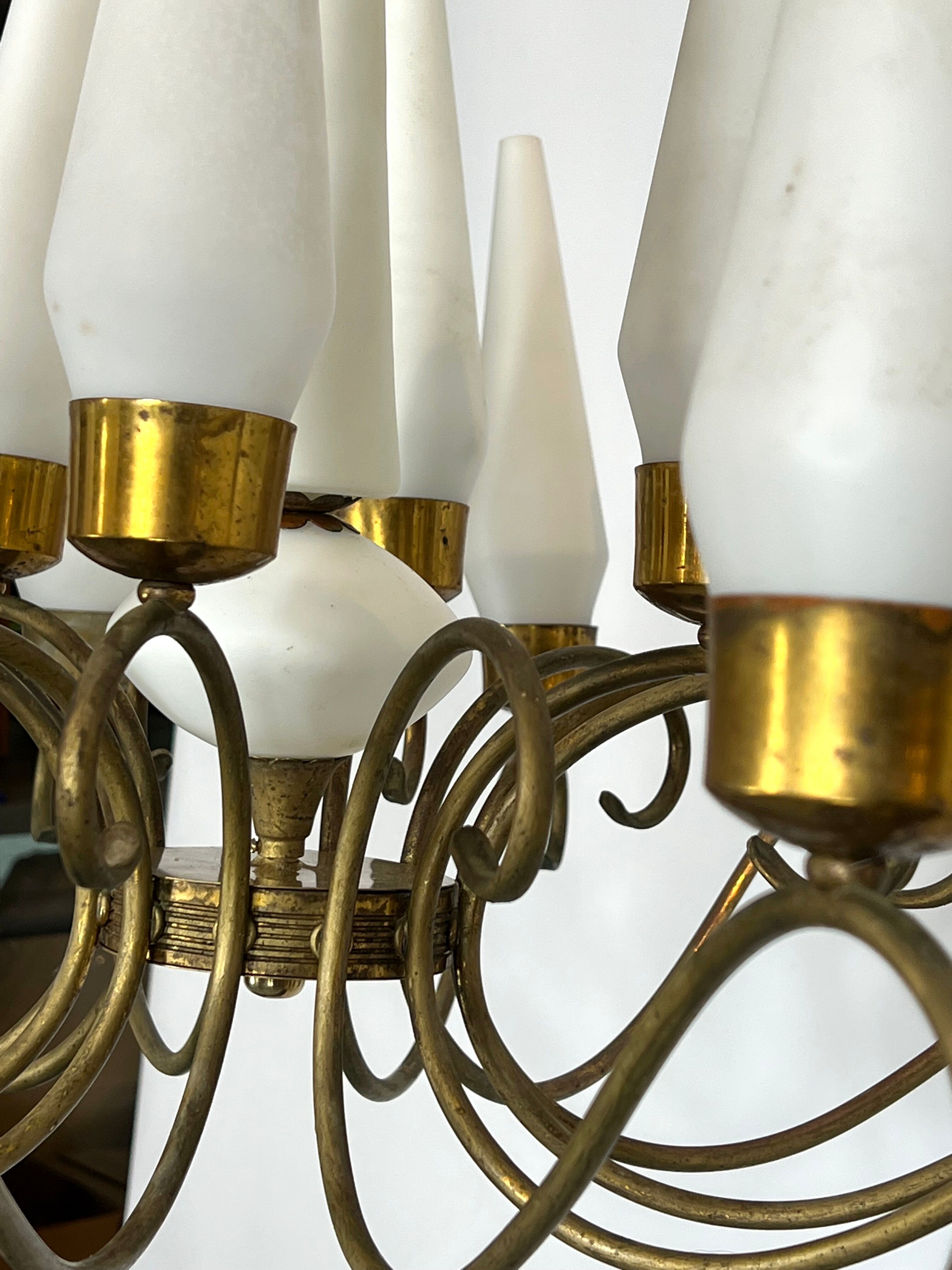 Arredoluce Monza 18 lights chandelier from 50s