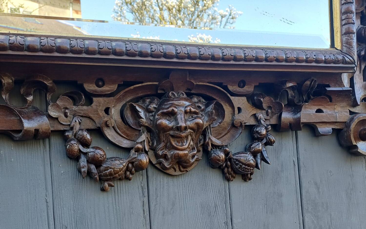Mirror from an ancient castle, carved in Neo-Renaissance style.