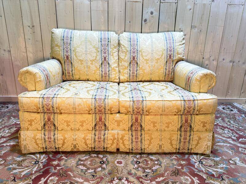 Canapé de style anglais en soie - damas