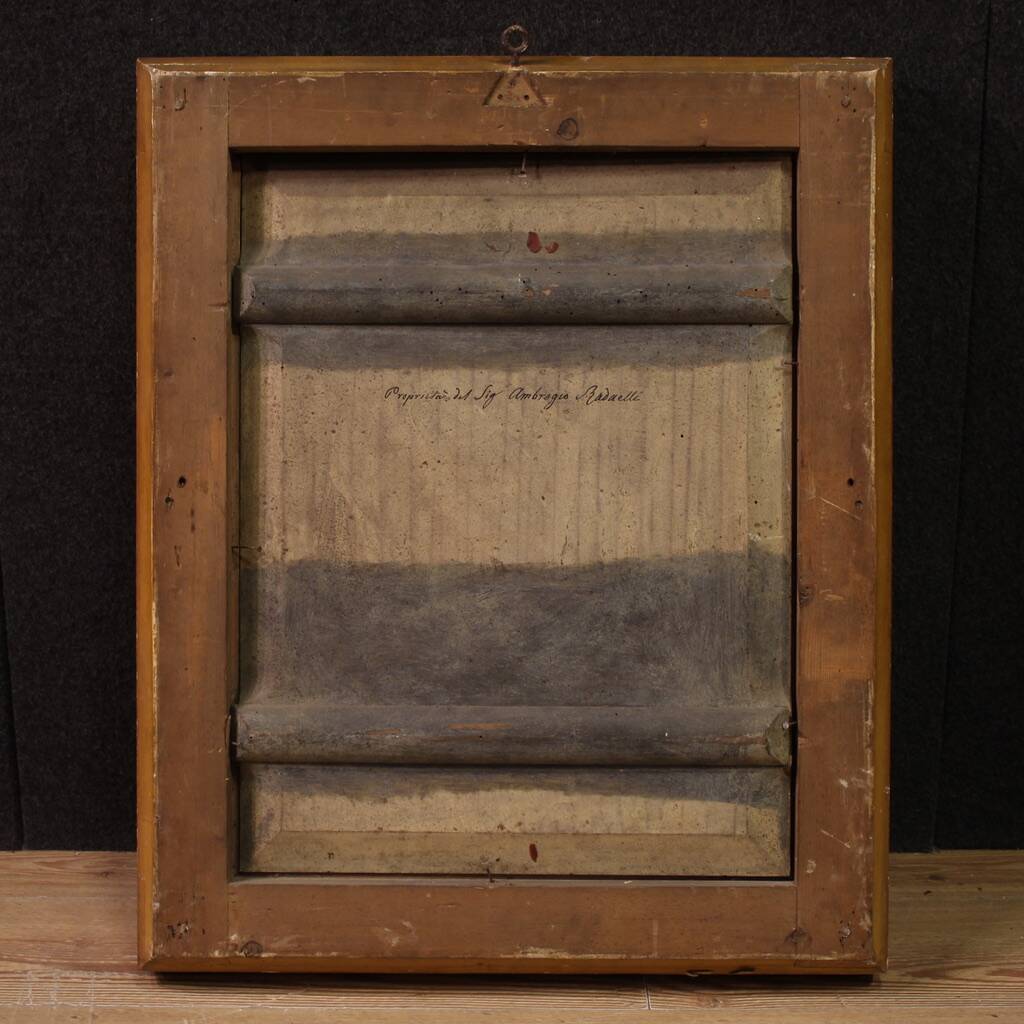 19th century panel painting, Virgin Mary in contemplation