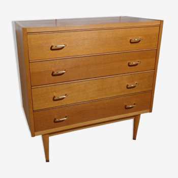 Vintage chest of drawers from the 60s honey color