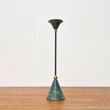 Postmodern Italian candlestick in metal and stone, 1980s.