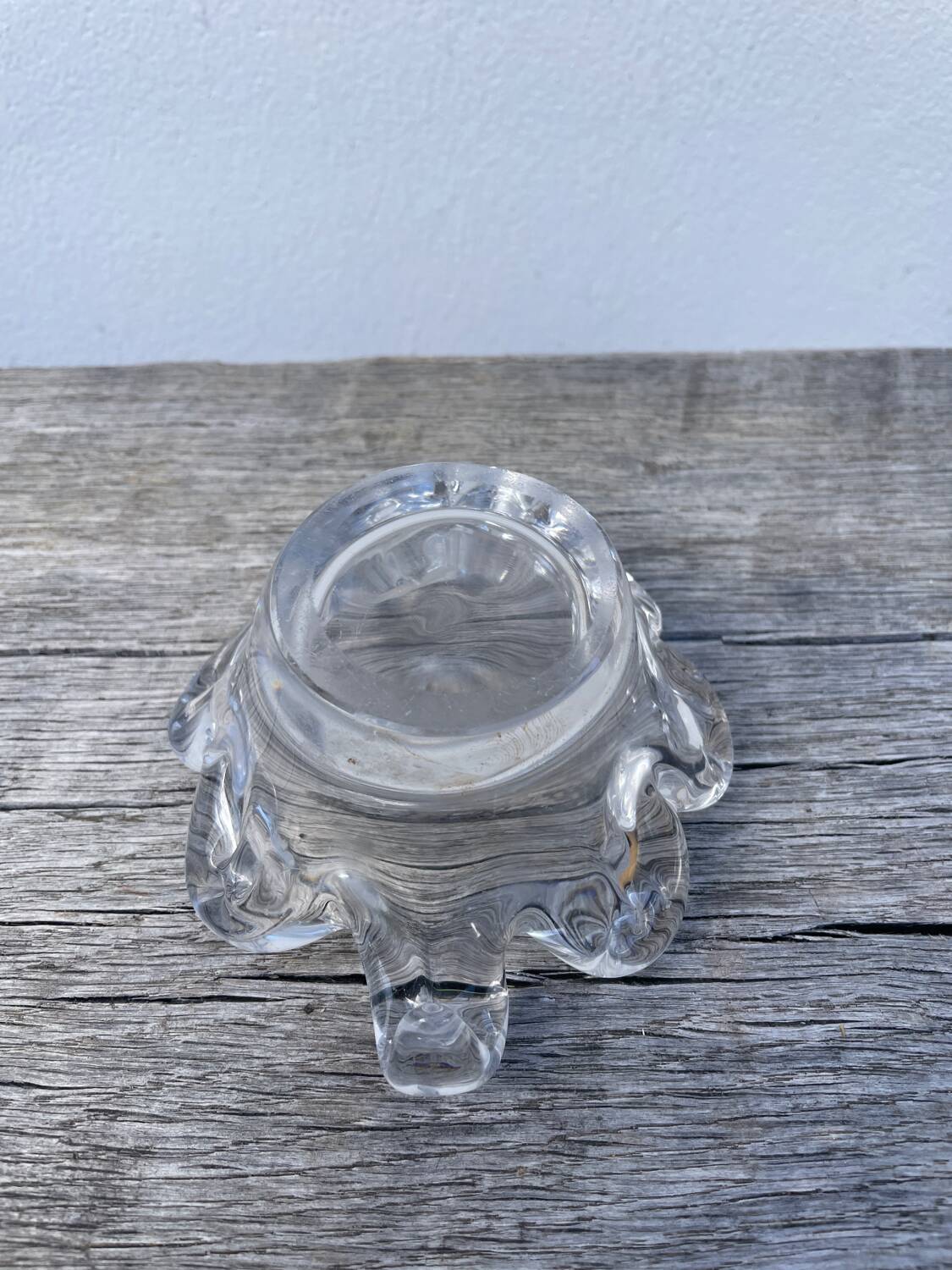 Crystal tea light candle holder in glass Cristallerie Lorraine