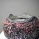 Vintage 2000s red and grey handmade raku jewellery box