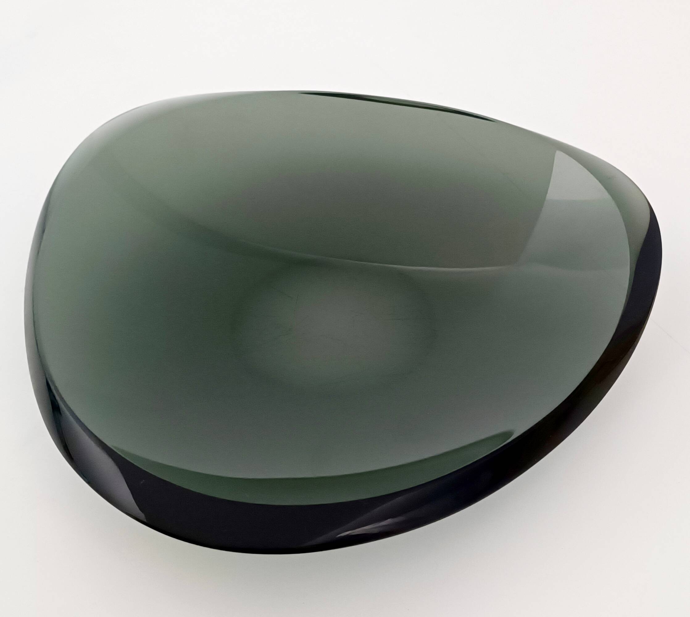 Dark Green Glass Ashtray by Max Ingrand for Fontana Arte, Italy
