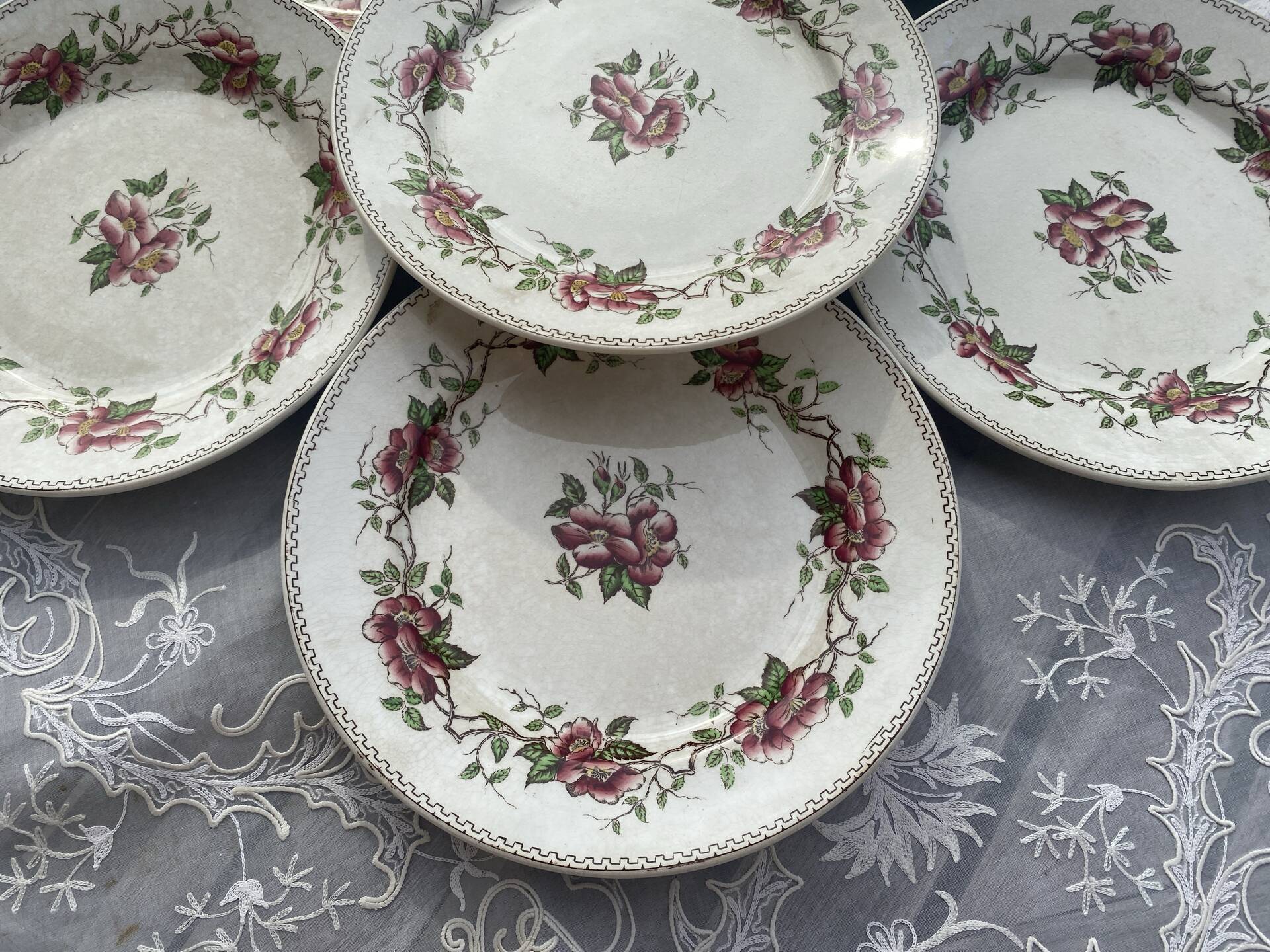 Lot de 6 assiettes à dessert polychromes Sarreguemines