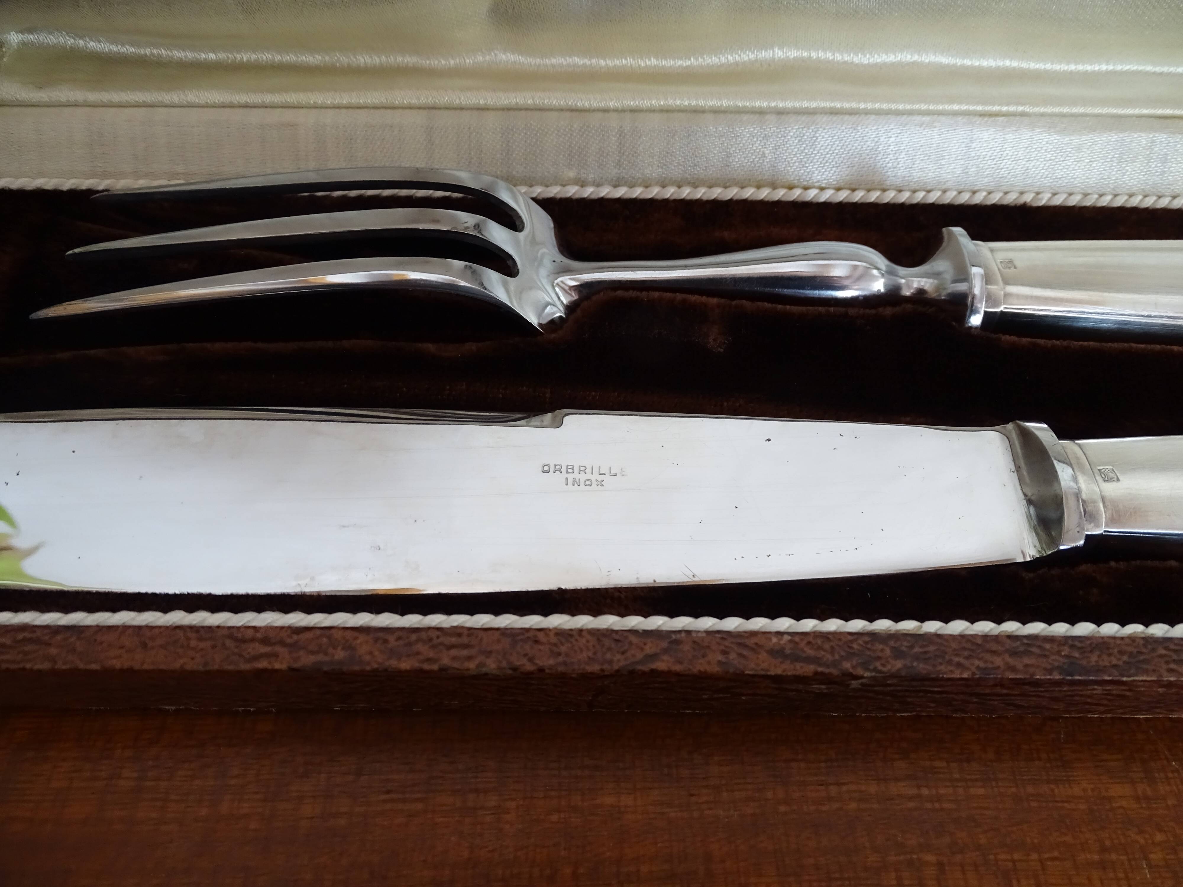 Art Deco cutlery silver metal ORBRILLE 1930 in case