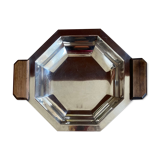 Art Deco silver metal and rosewood top