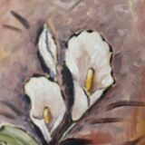 "Oil on Norwegian canvas from the mid-century 'Peace Plant' by Arvid Nilsson (1913-1976) - framed"