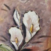 "Oil on Norwegian canvas from the mid-century 'Peace Plant' by Arvid Nilsson (1913-1976) - framed"
