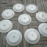Ensemble de 9 assiettes plates Copenhague de Royal Boch