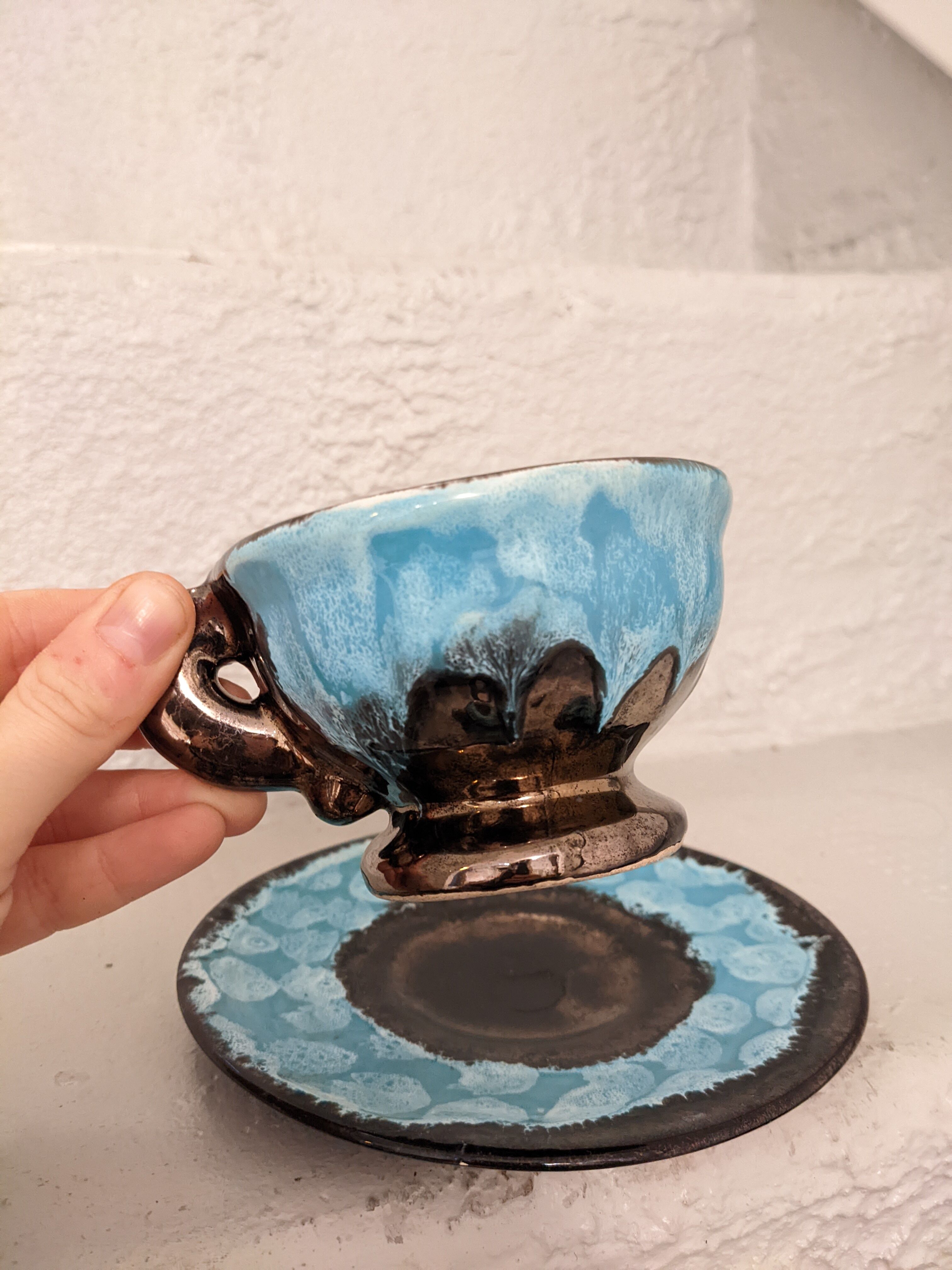 Vintage Vallauris tea set, coffee, teapot and cup