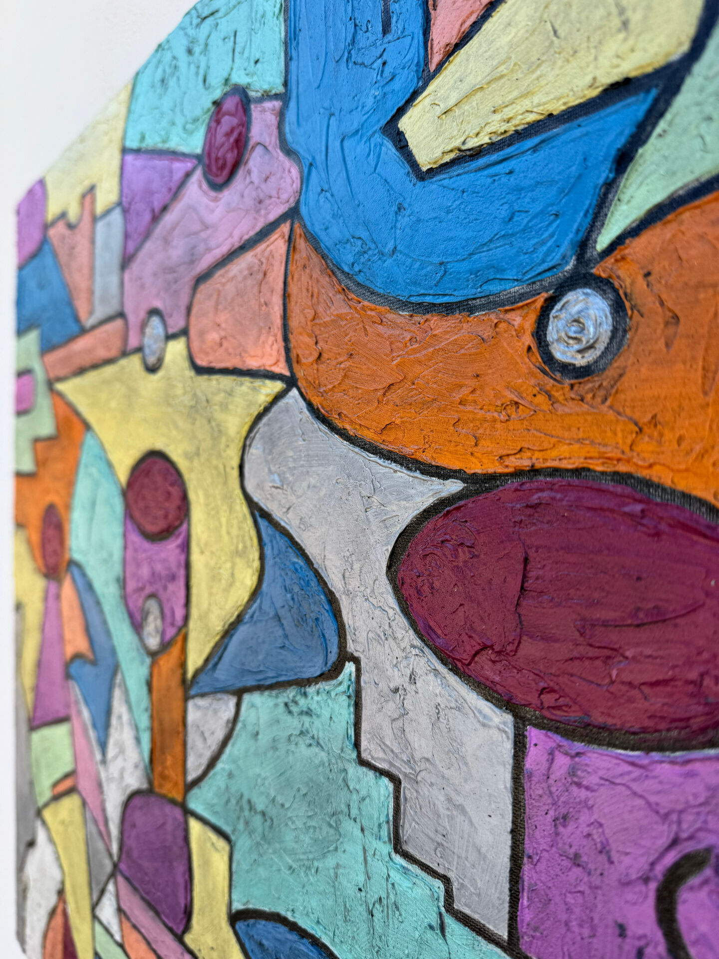 Abstract geometric coloured painting