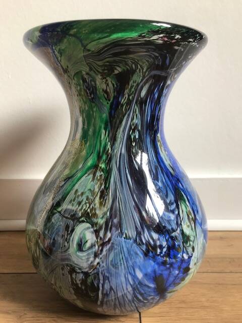 Signed blown glass vase
