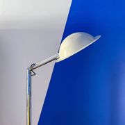 Vintage Italian Space Age Floor Lamp in Chromed Metal with "Flying Saucer" Shade