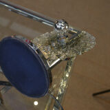 Lamp design chrome metal and glass 1970