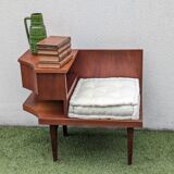 Vintage 1960s teak telephone hall bench