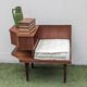Vintage 1960s teak telephone hall bench